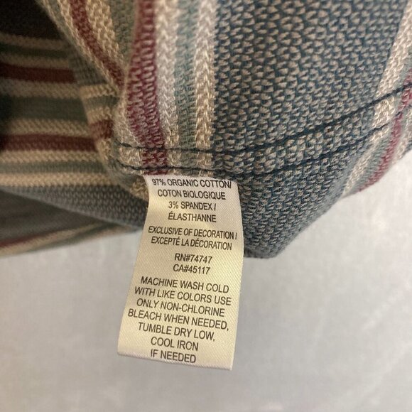 Ascend Mens Flannel Long Sleeve Button Up Shirt Medium M Pocket Textured Stripes - Picture 7 of 11